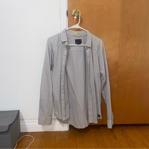 GREY BUTTON UP - Picture 1 of 10
